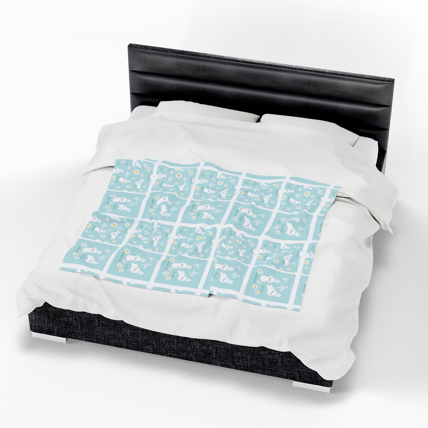 Velveteen Plush Blanket - Cute Bunny for Cozy Nights Whimsical Easter