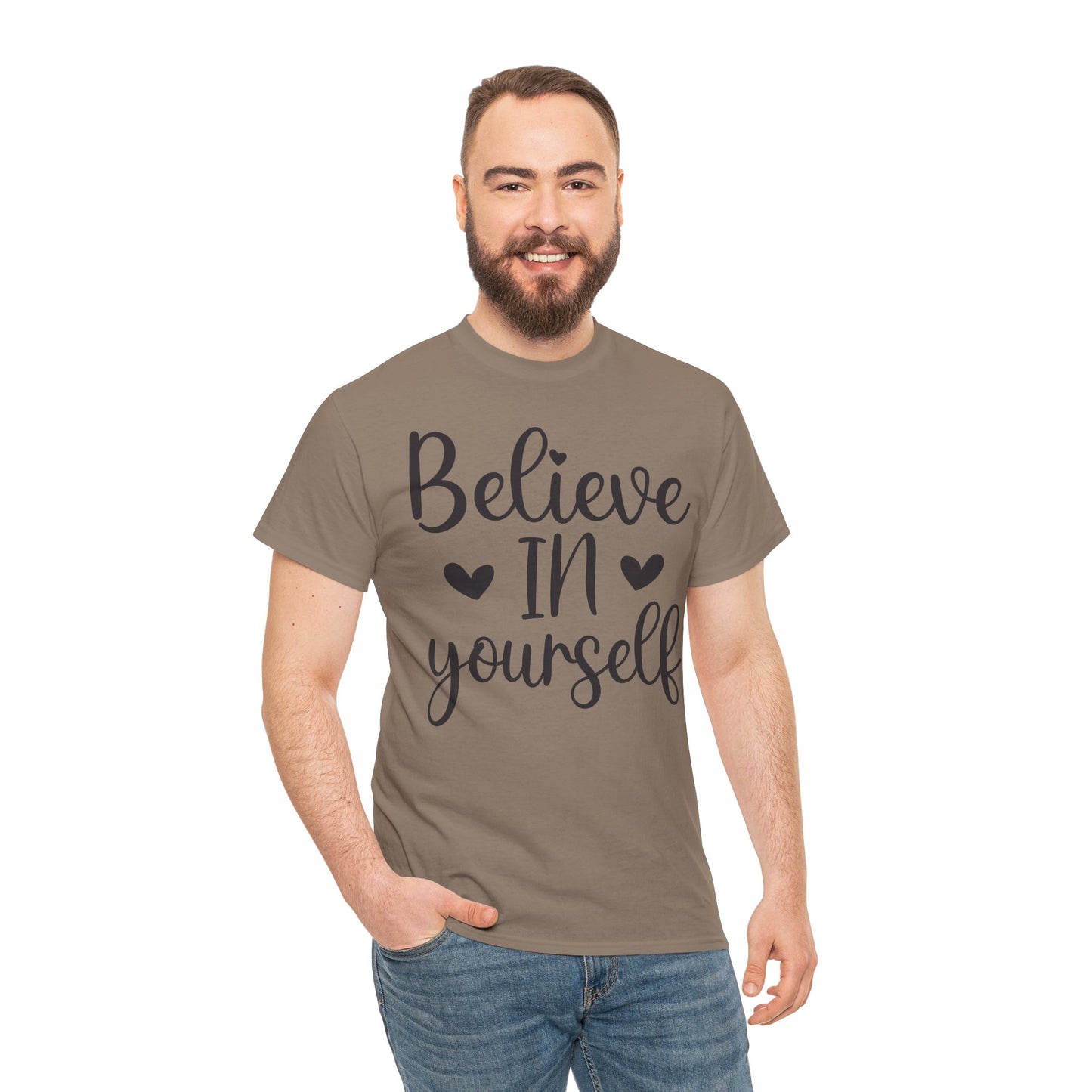Believe in Yourself Unisex Heavy Cotton Tee - Inspirational Motivational Shirt