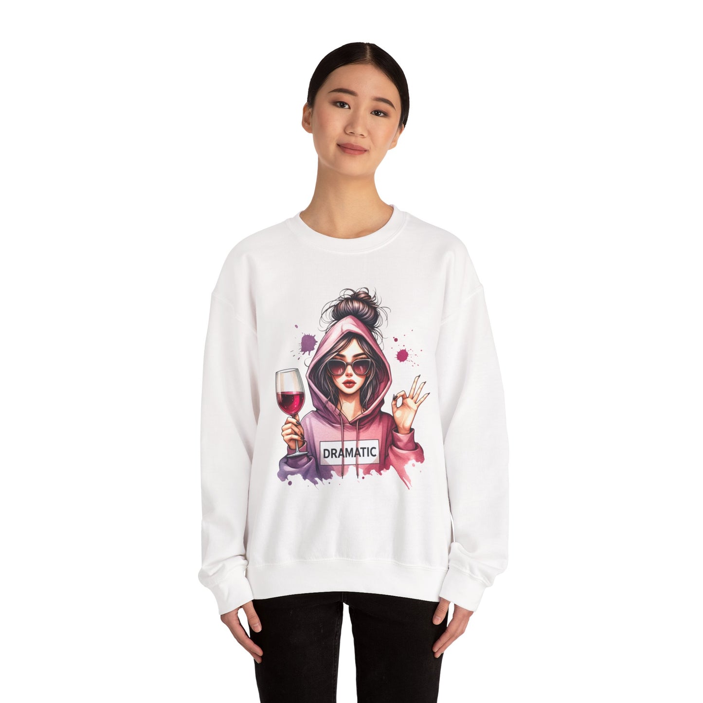 Dramatic Wine Lover Sweatshirt - Unisex Heavy Blend™ Crewneck