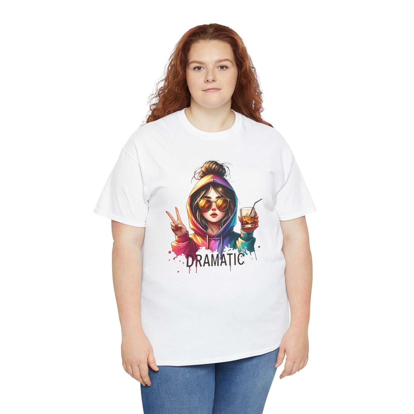 Colorful Cotton Tee - Trendy and Dramatic Design