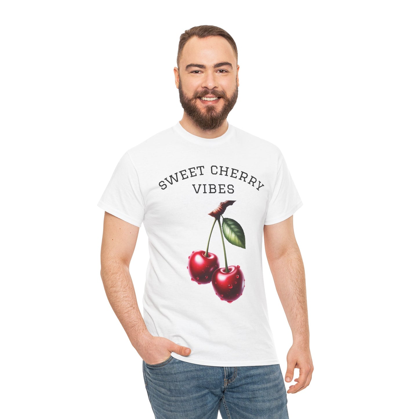 Unisex Heavy Cotton Tee - "Sweet Cherry Vibes"