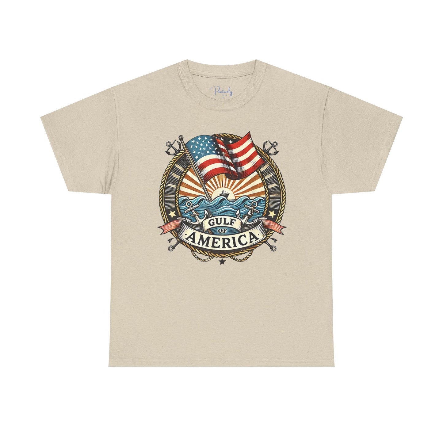 Heavy Cotton Tee "Gulf of America" Unisex - Vintage Patriotic Graphic T-Shirt