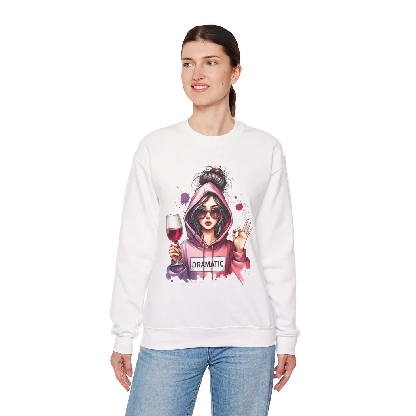 Dramatic Wine Lover Sweatshirt - Unisex Heavy Blend™ Crewneck
