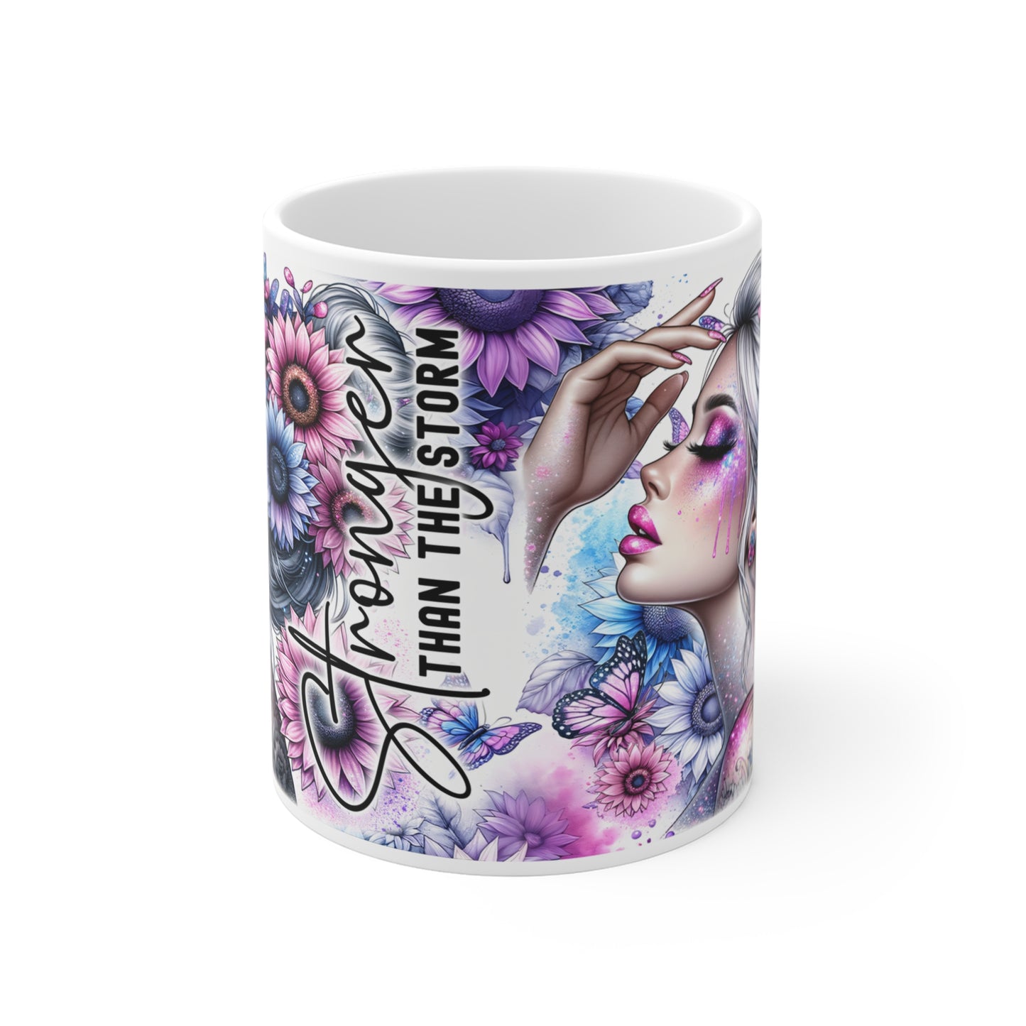 Ceramic Mug - Stronger Than the Storm – Empowerment in Every Sip Start your day with resilience and grace.