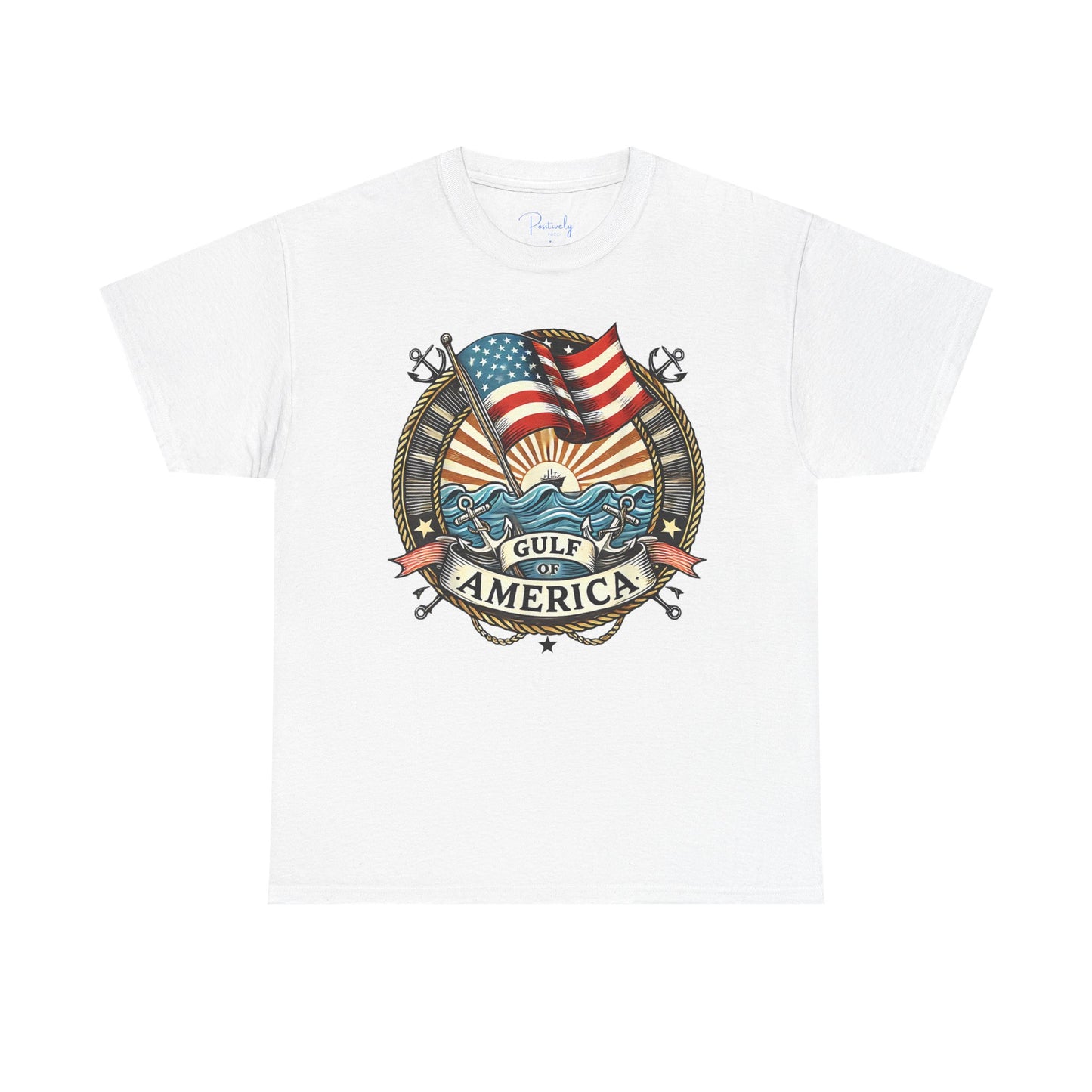 Heavy Cotton Tee "Gulf of America" Unisex - Vintage Patriotic Graphic T-Shirt
