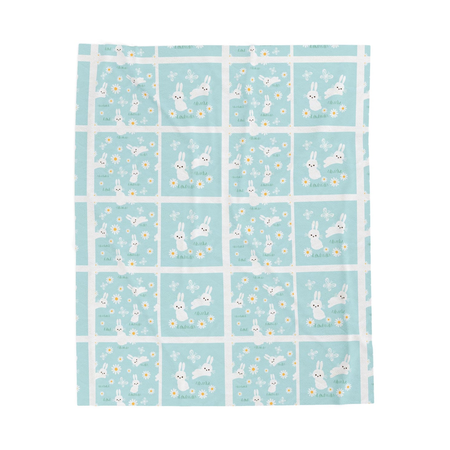 Velveteen Plush Blanket - Cute Bunny for Cozy Nights Whimsical Easter