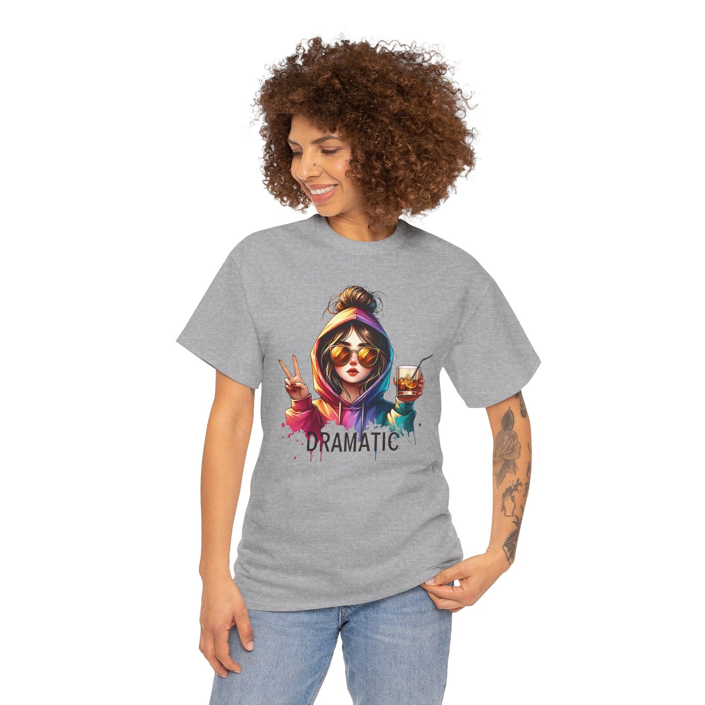 Colorful Cotton Tee - Trendy and Dramatic Design