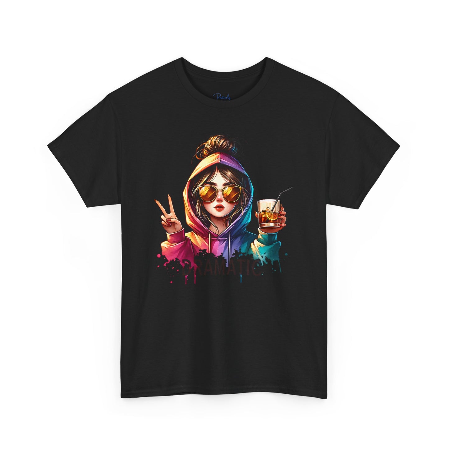 Colorful Cotton Tee - Trendy and Dramatic Design