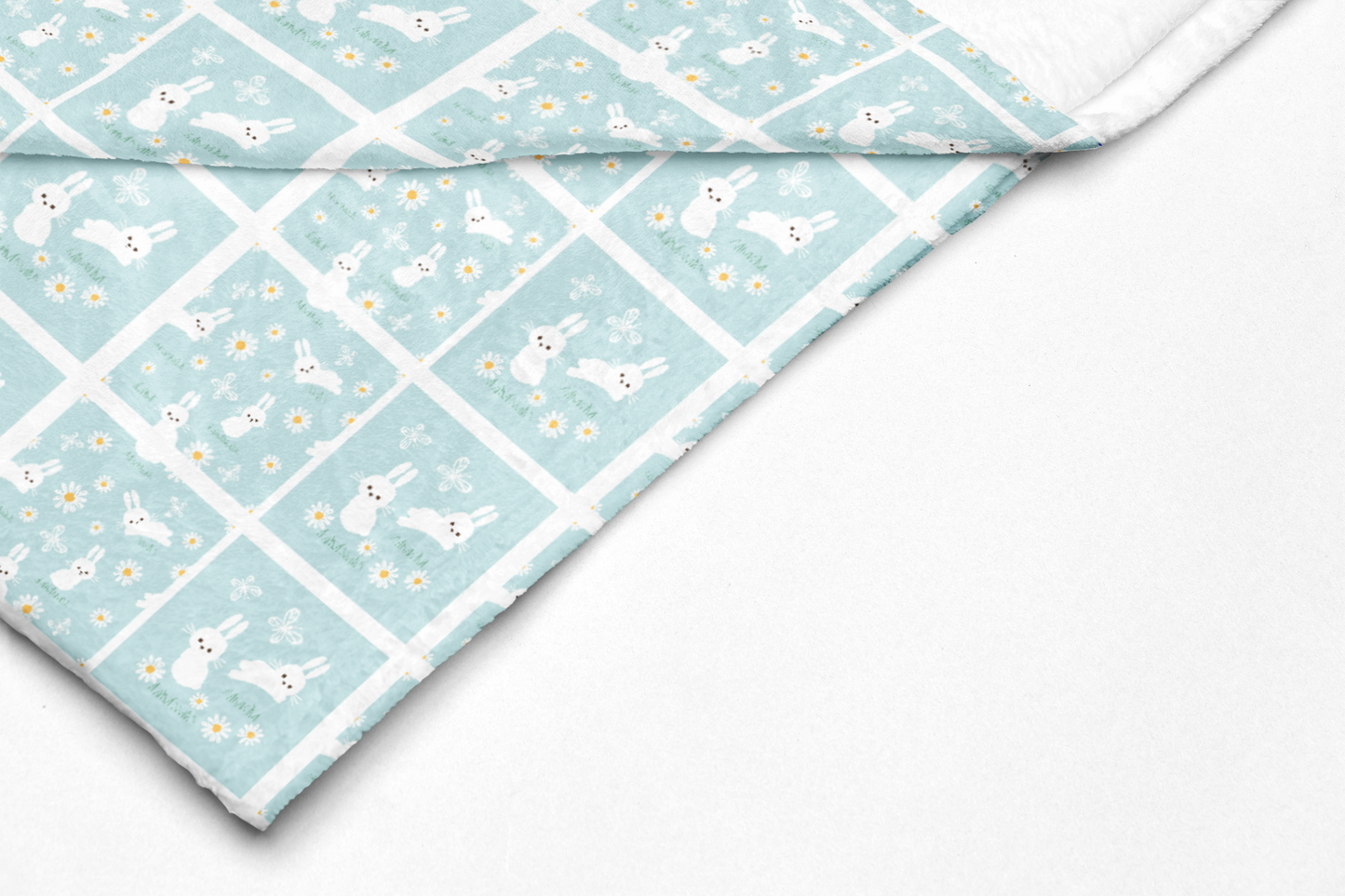 Velveteen Plush Blanket - Cute Bunny for Cozy Nights Whimsical Easter