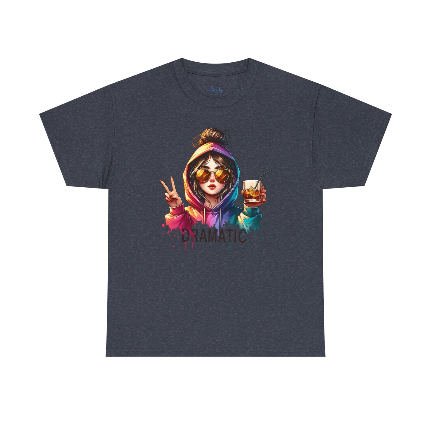 Colorful Cotton Tee - Trendy and Dramatic Design