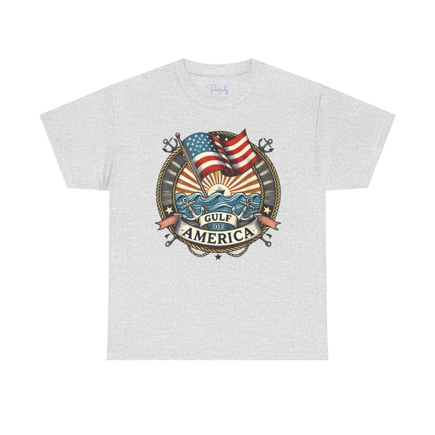 Heavy Cotton Tee "Gulf of America" Unisex - Vintage Patriotic Graphic T-Shirt