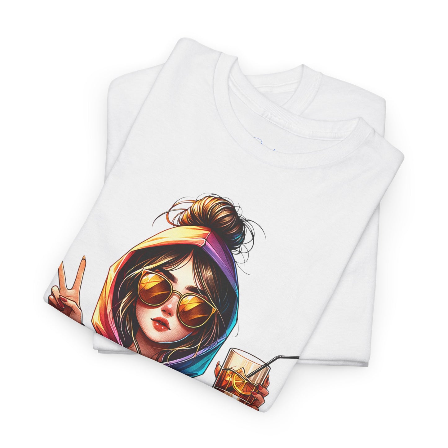 Colorful Cotton Tee - Trendy and Dramatic Design