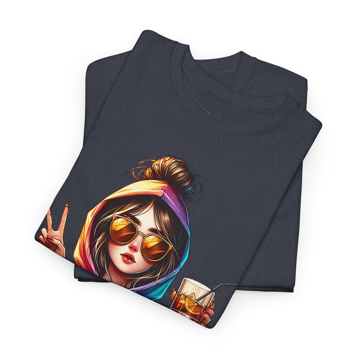 Colorful Cotton Tee - Trendy and Dramatic Design
