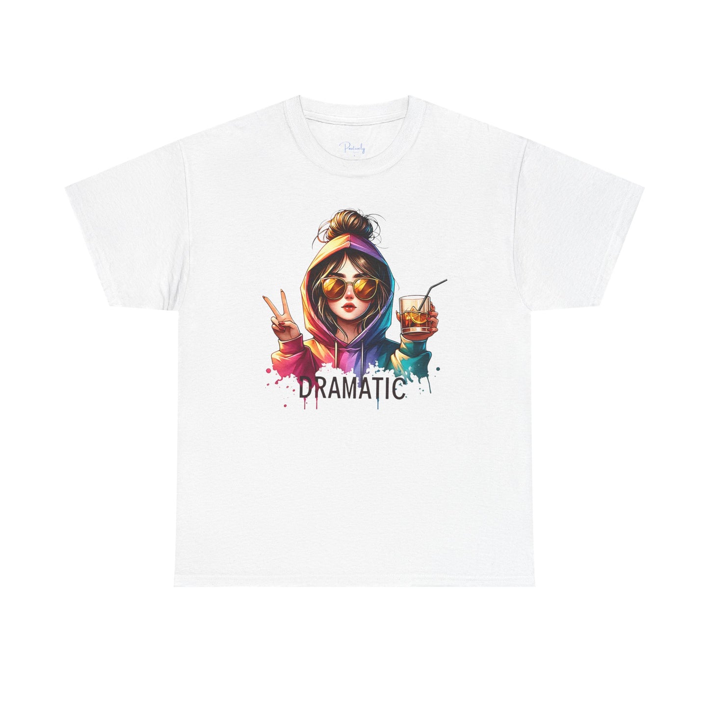 Colorful Cotton Tee - Trendy and Dramatic Design