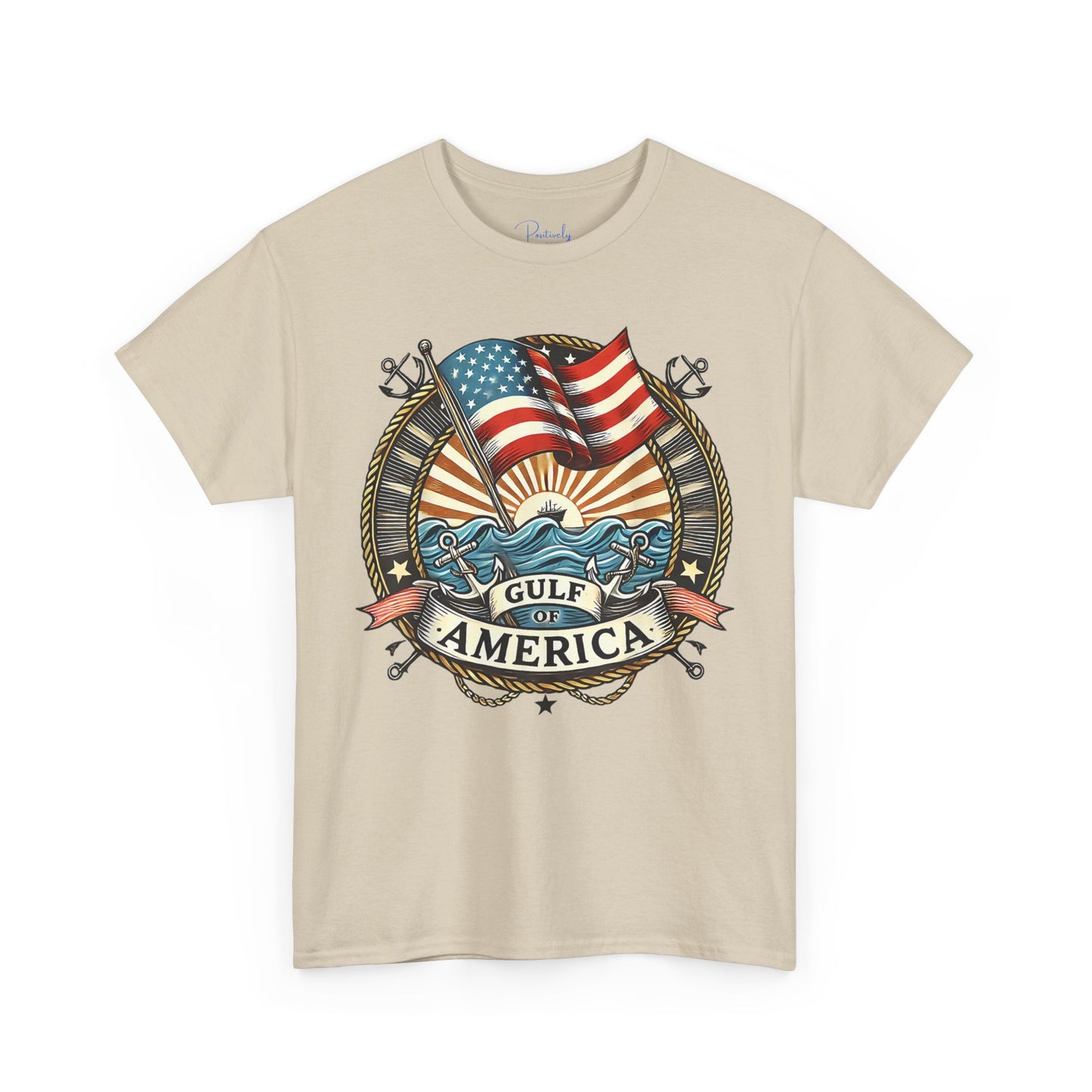 Heavy Cotton Tee "Gulf of America" Unisex - Vintage Patriotic Graphic T-Shirt