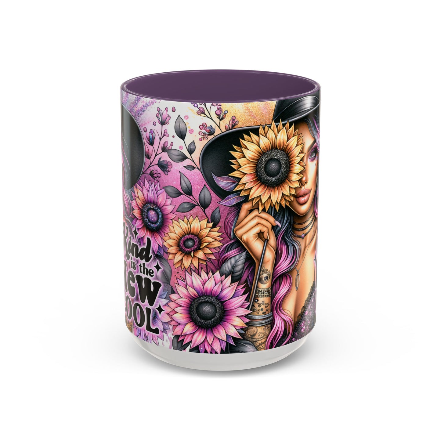 Floral Accent Mug - 15oz Kindness is the New Cool Coffee Cup