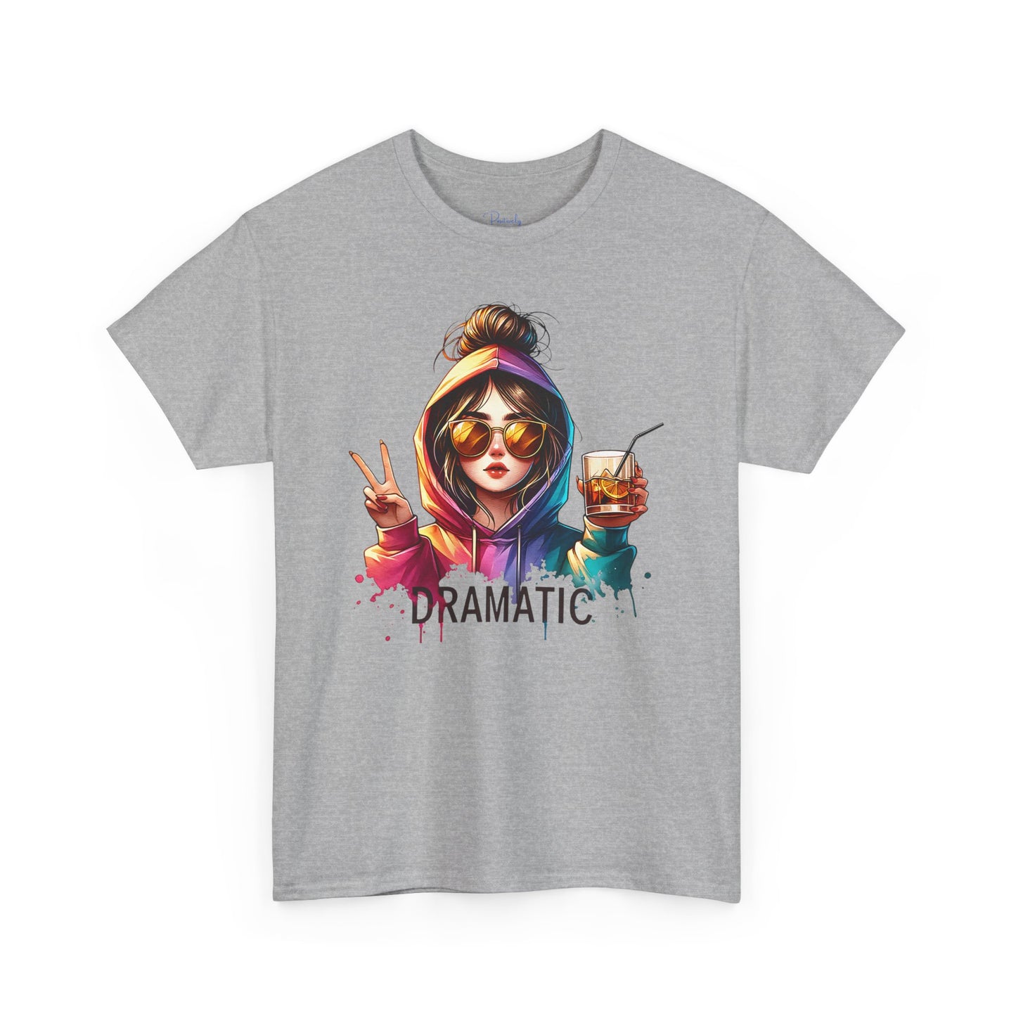 Colorful Cotton Tee - Trendy and Dramatic Design