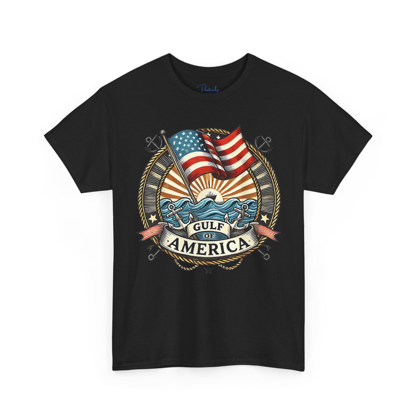 Heavy Cotton Tee "Gulf of America" Unisex - Vintage Patriotic Graphic T-Shirt