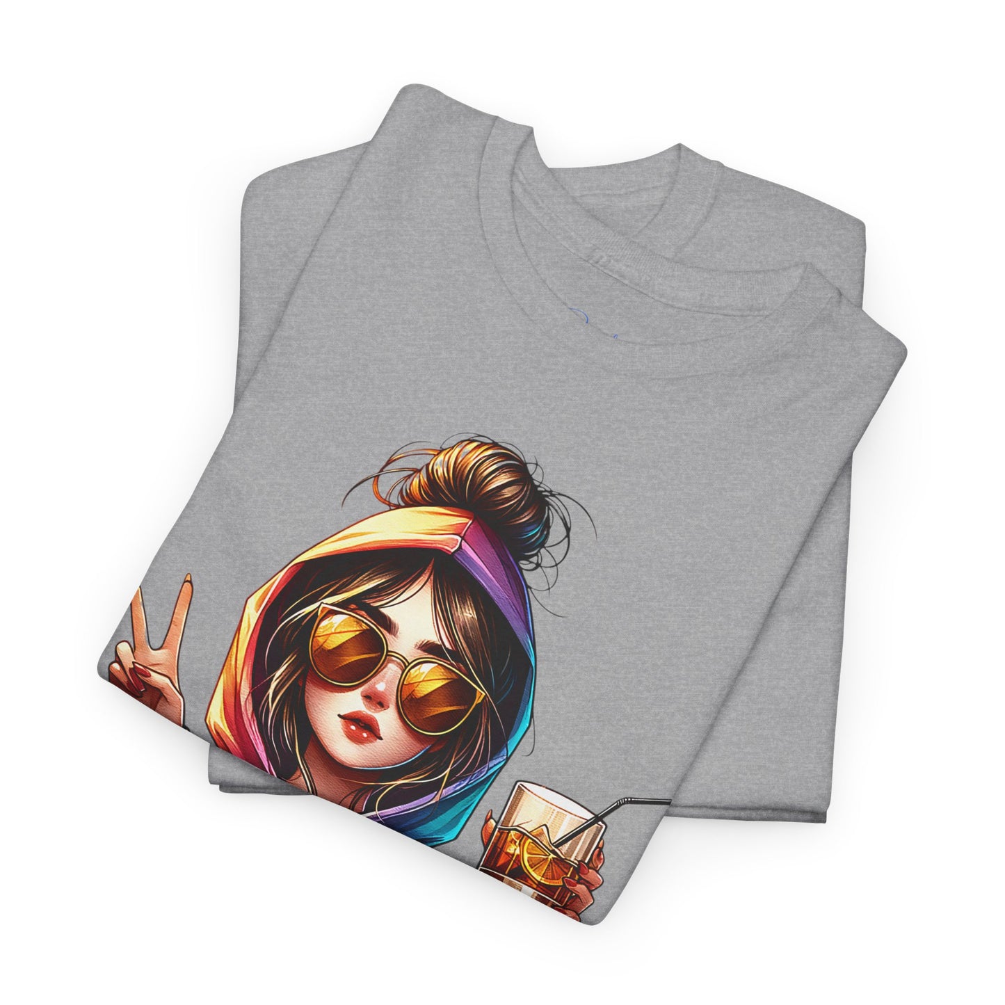 Colorful Cotton Tee - Trendy and Dramatic Design
