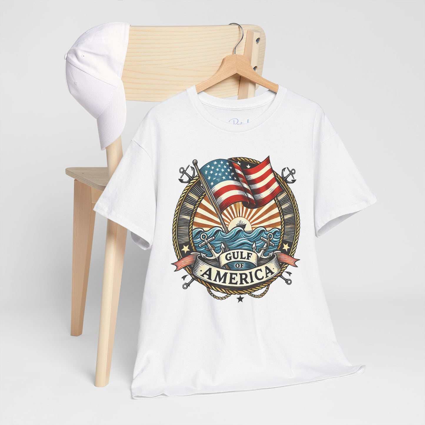 Heavy Cotton Tee "Gulf of America" Unisex - Vintage Patriotic Graphic T-Shirt