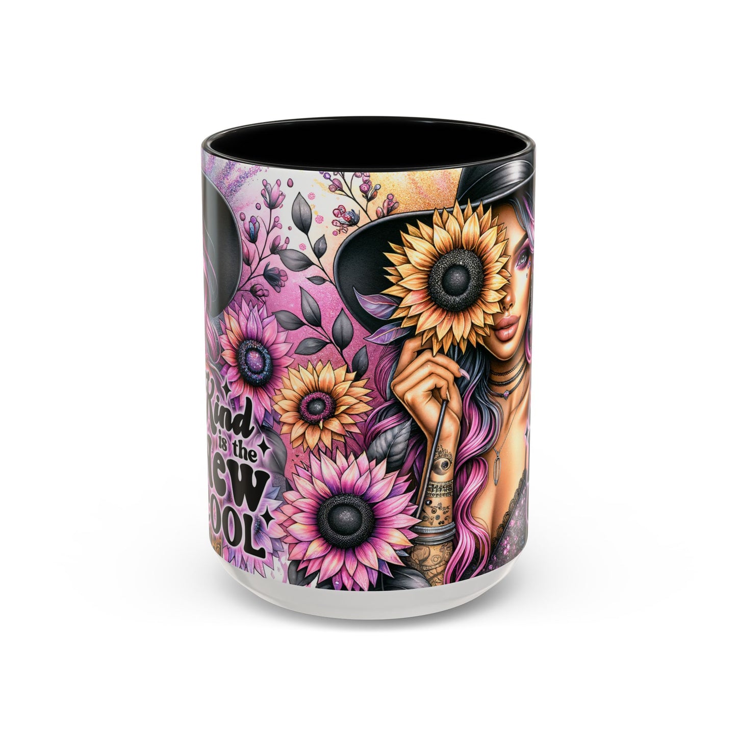Floral Accent Mug - 15oz Kindness is the New Cool Coffee Cup