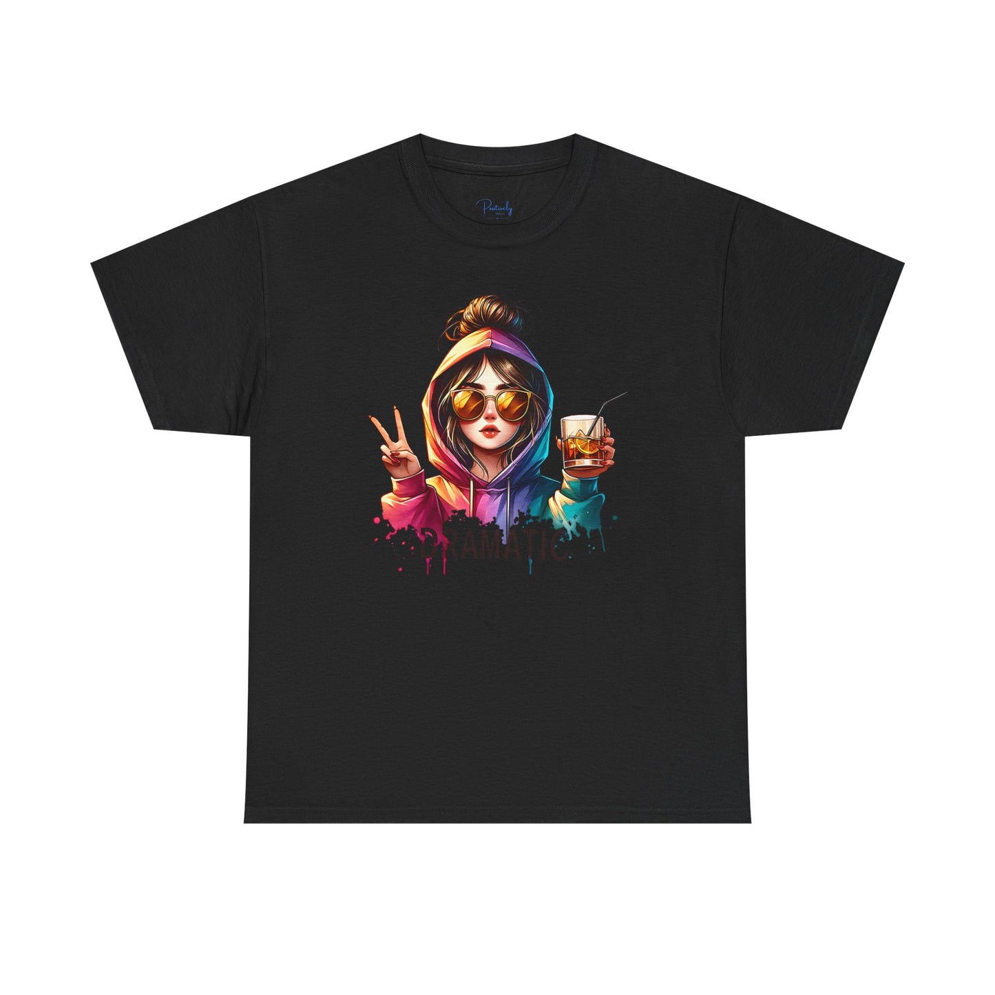 Colorful Cotton Tee - Trendy and Dramatic Design