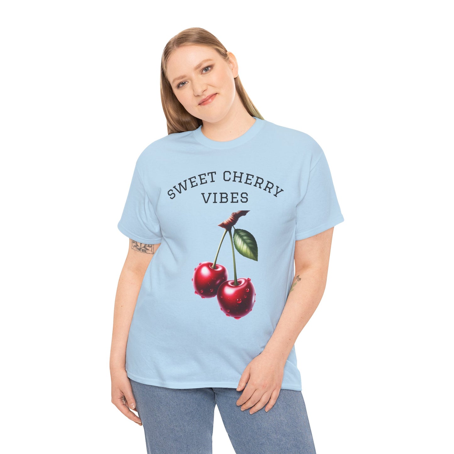 Unisex Heavy Cotton Tee - "Sweet Cherry Vibes"