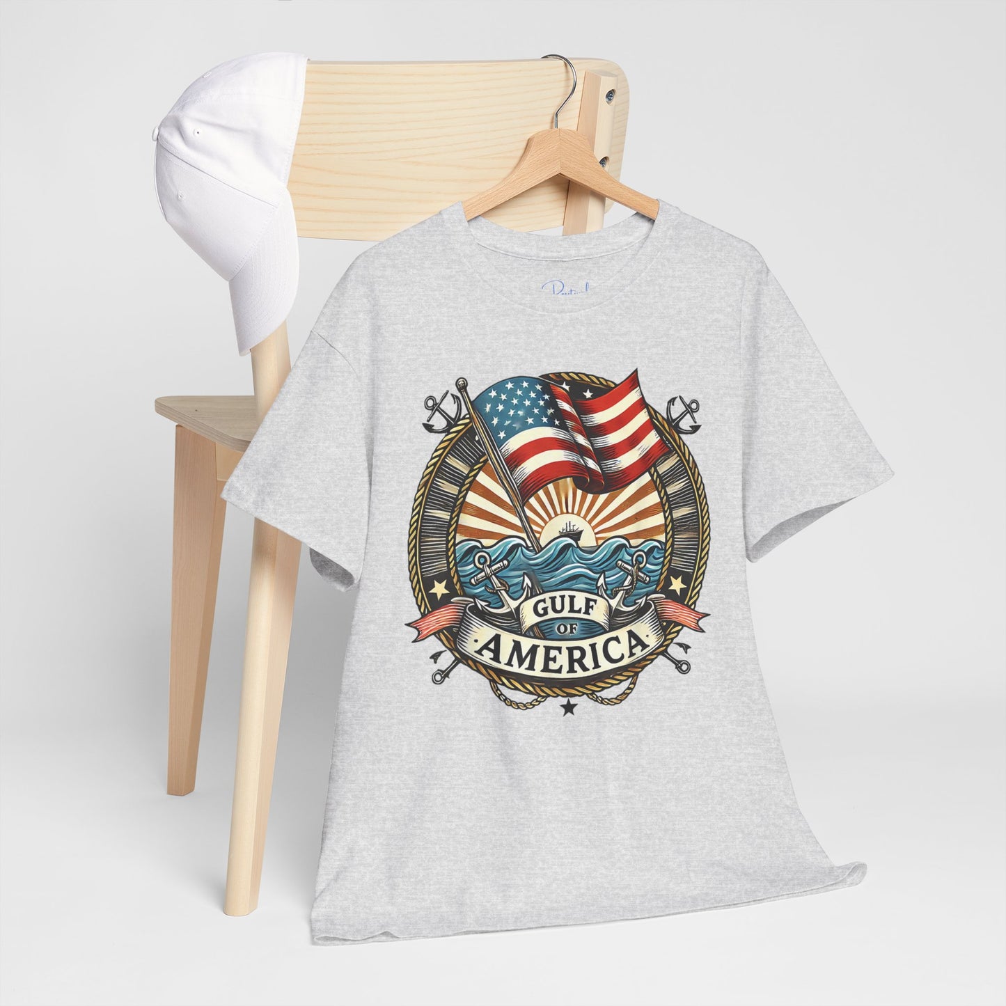 Heavy Cotton Tee "Gulf of America"  Unisex  - Vintage Patriotic Graphic T-Shirt