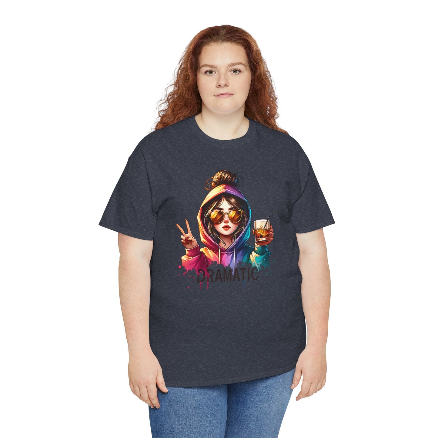 Colorful Cotton Tee - Trendy and Dramatic Design