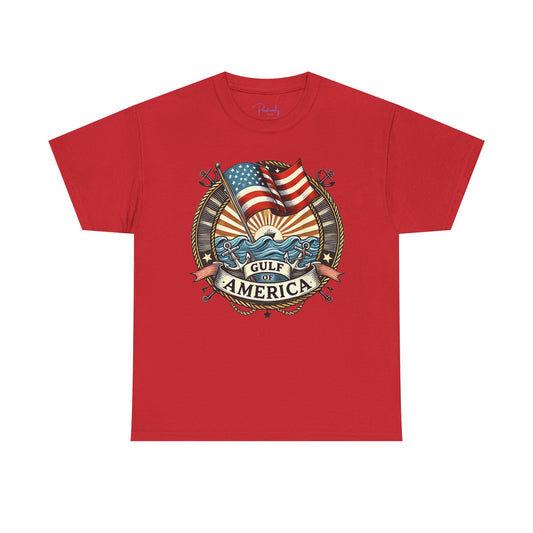 Heavy Cotton Tee "Gulf of America"  Unisex  - Vintage Patriotic Graphic T-Shirt