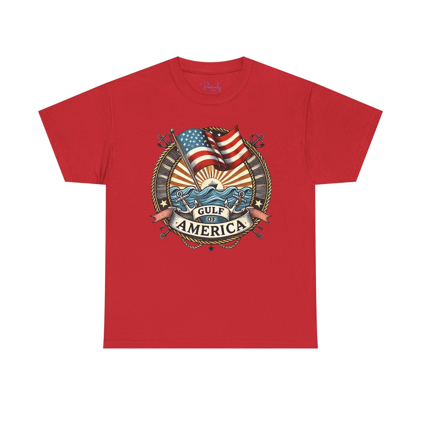 Heavy Cotton Tee "Gulf of America"  Unisex  - Vintage Patriotic Graphic T-Shirt Men's