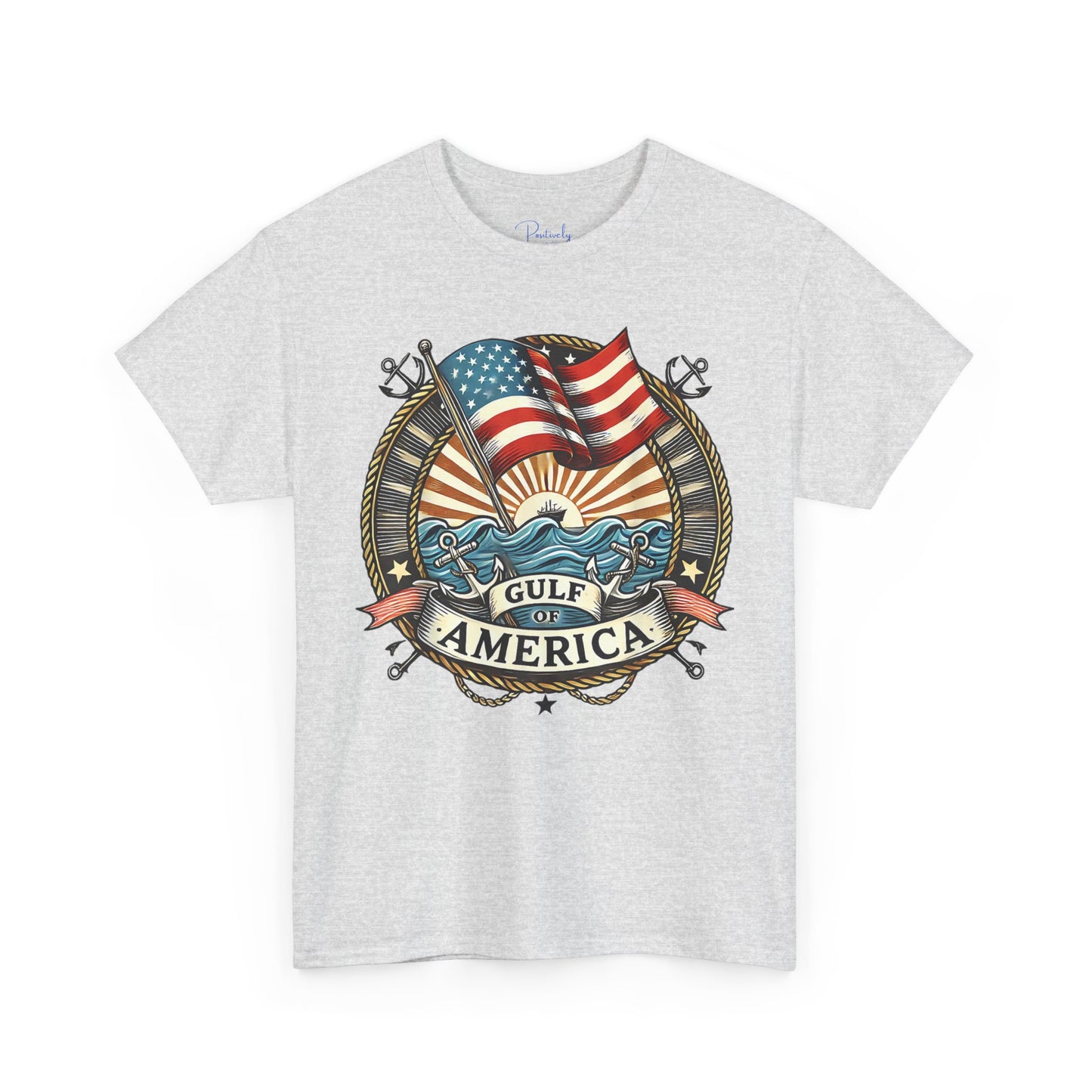 Heavy Cotton Tee "Gulf of America"  Unisex  - Vintage Patriotic Graphic T-Shirt Men's