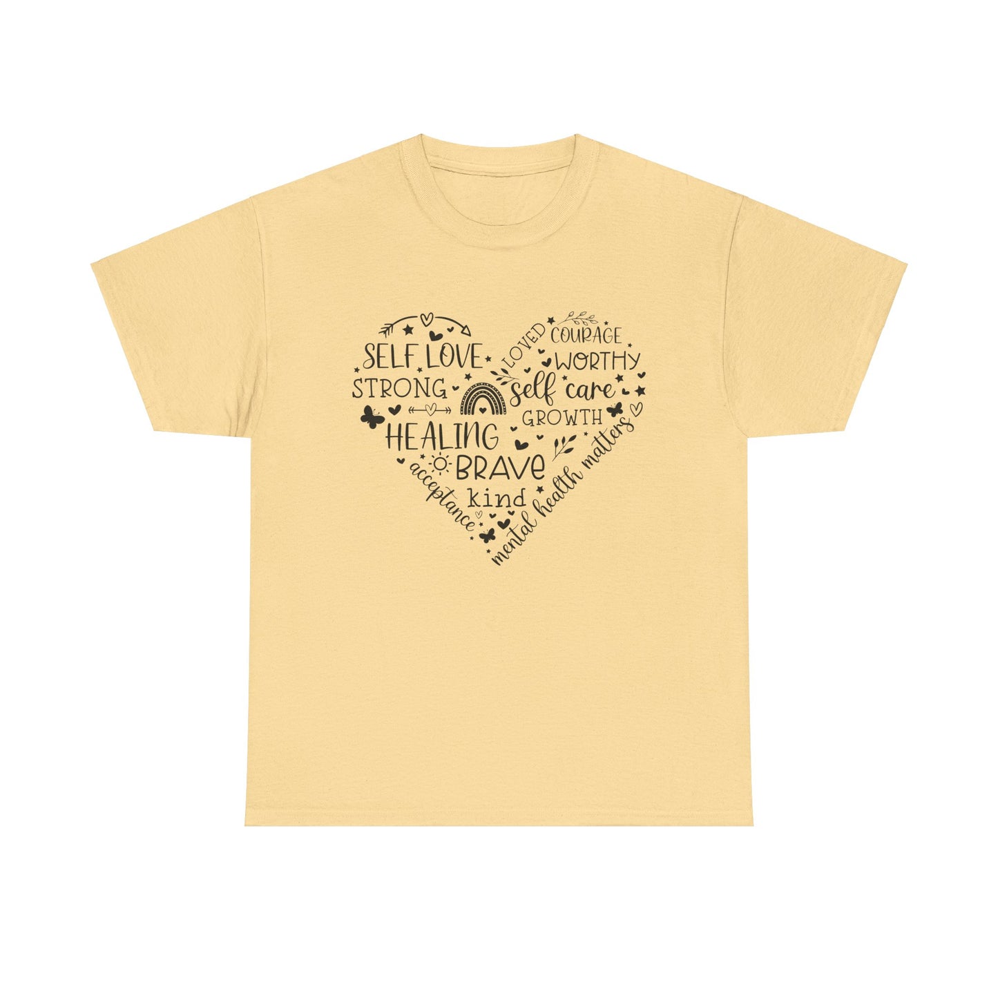 Inspirational Self-Love Unisex Heavy Cotton Tee - Mental Wellness & Courage Design