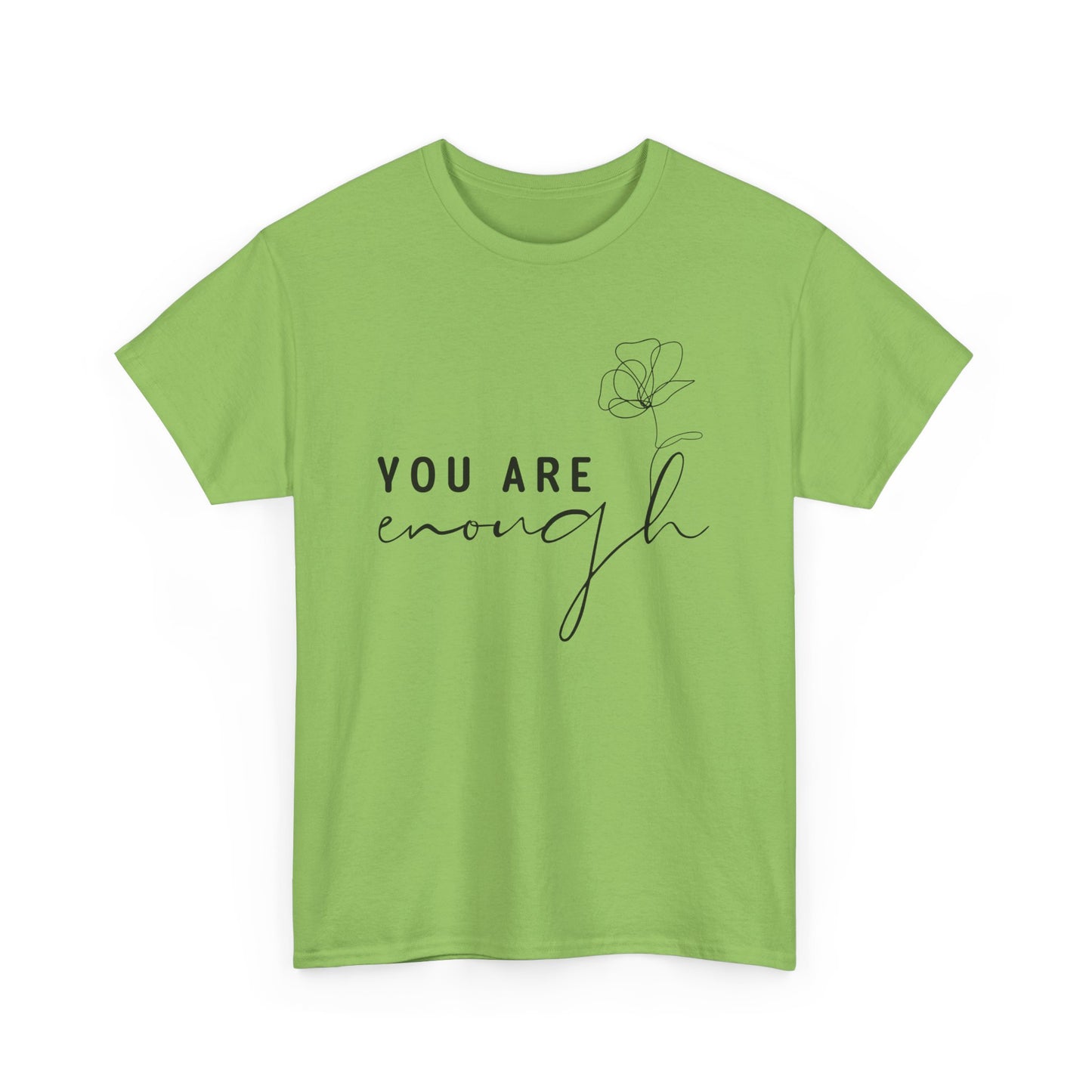 You Are Enough Unisex Heavy Cotton Tee - Inspirational Apparel for Everyday Comfort