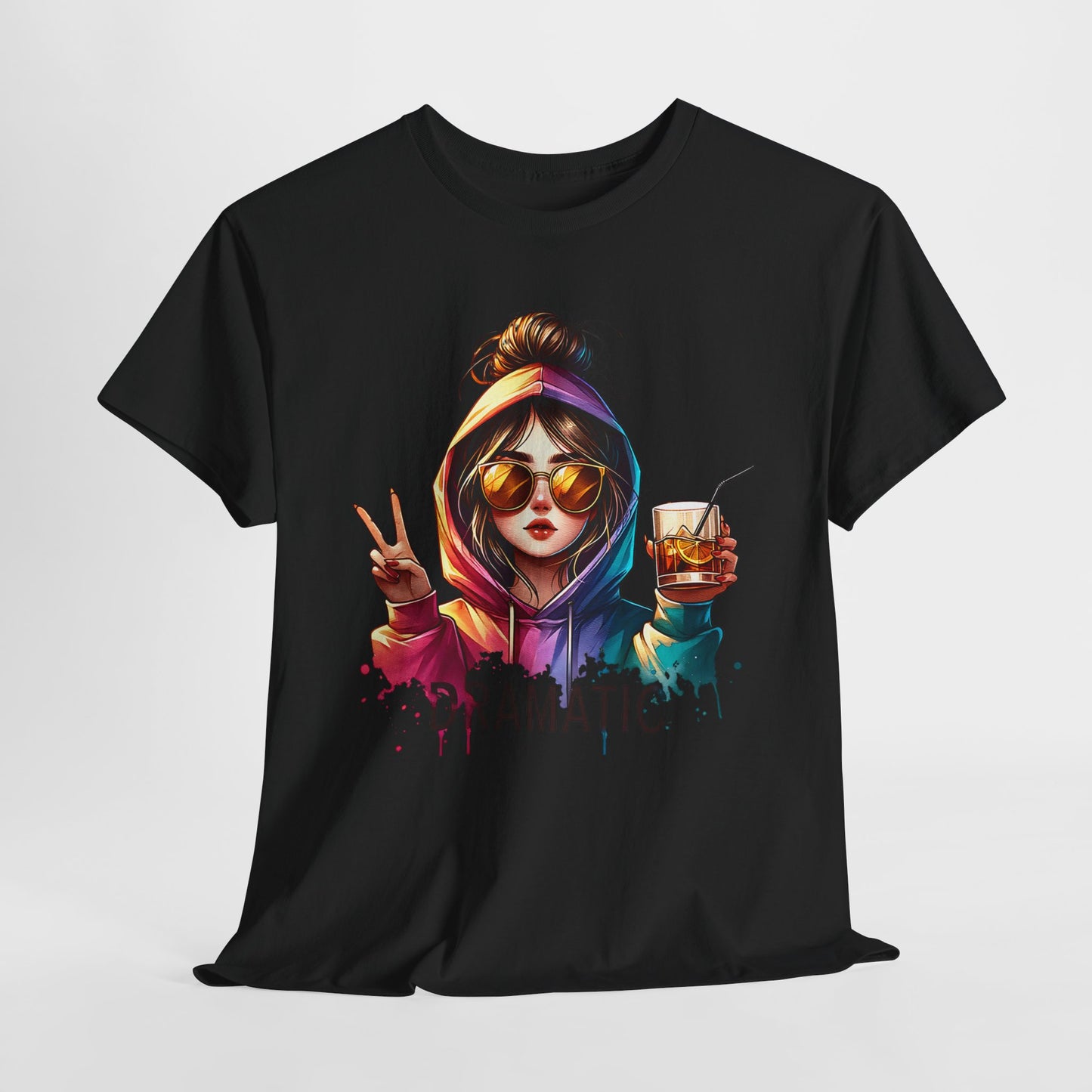 Colorful Cotton Tee - Trendy and Dramatic Design