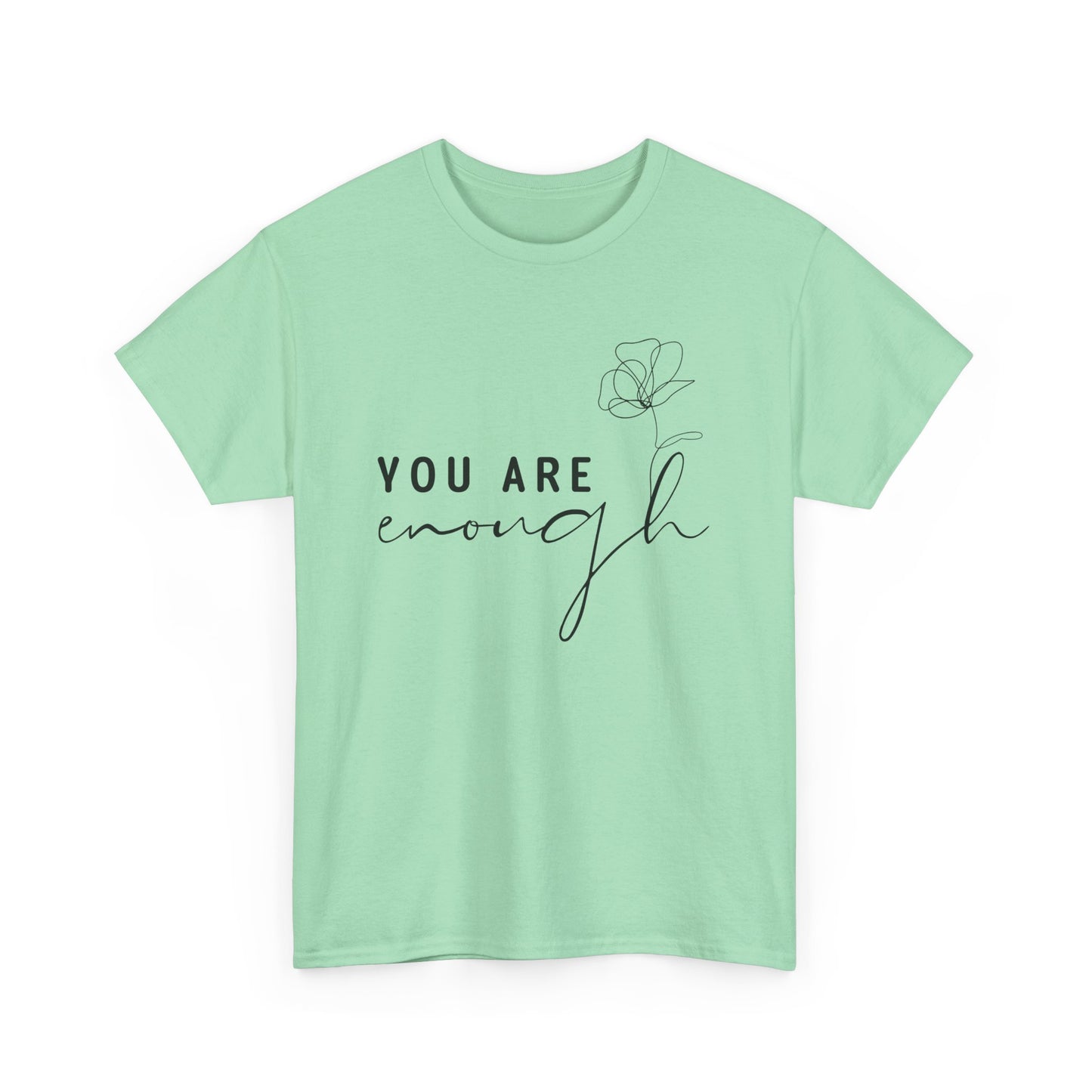 You Are Enough Unisex Heavy Cotton Tee - Inspirational Apparel for Everyday Comfort