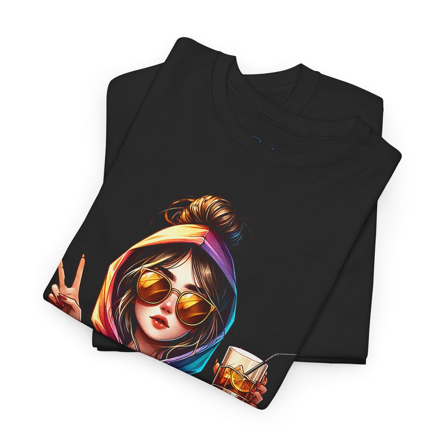 Colorful Cotton Tee - Trendy and Dramatic Design